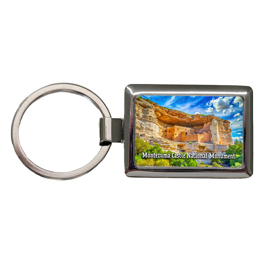 Montezuma Castle National Monument Arizona Rectangle Metal Keychain