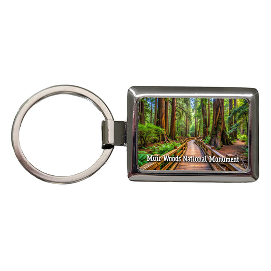 Muir Woods National Monument California Rectangle Metal Keychain