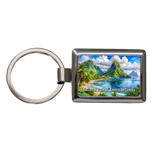National Park of American Samoa Rectangle Metal Keychain