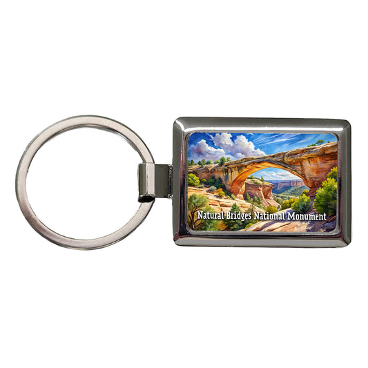 Natural Bridges National Monument Utah Rectangle Metal Keychain