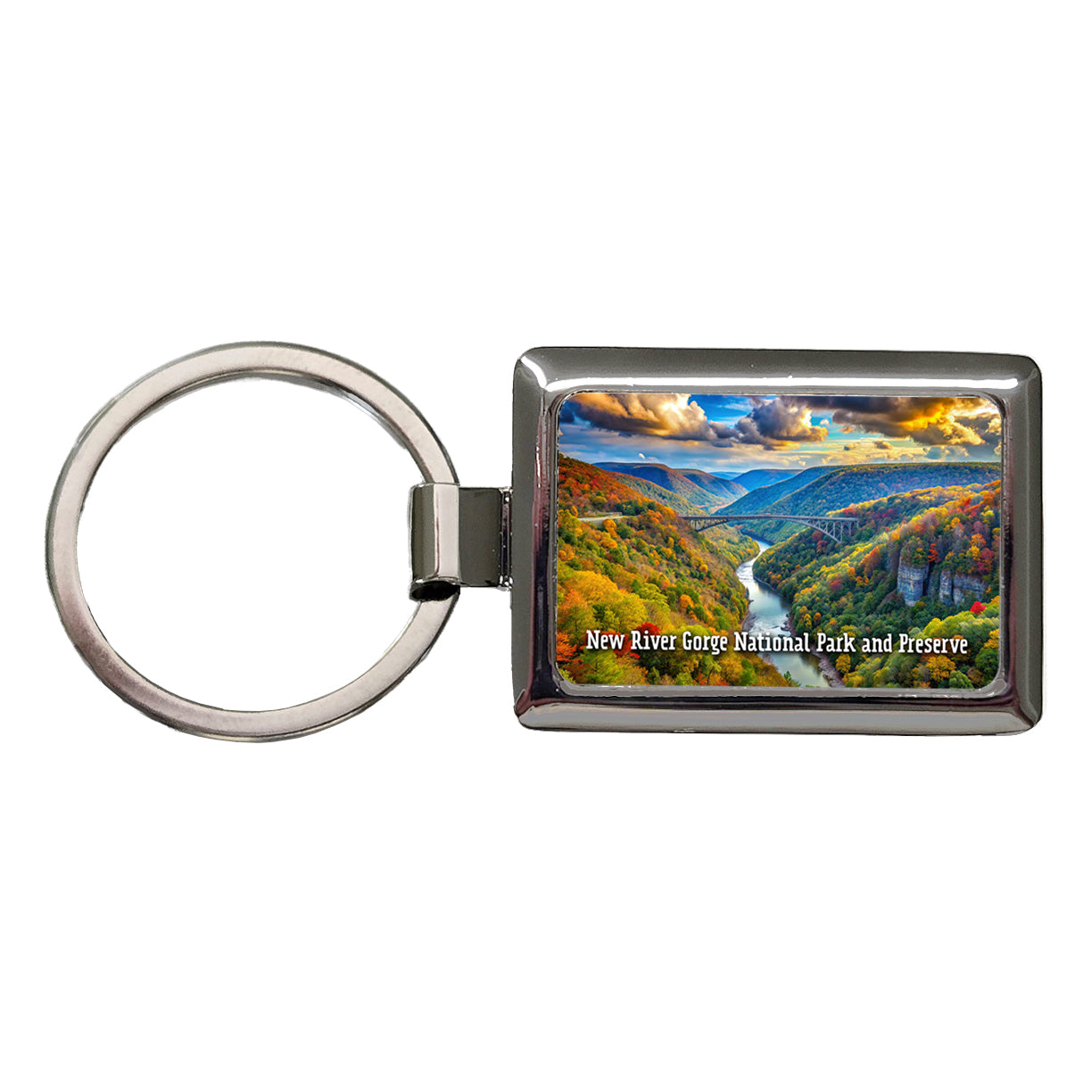 New River Gorge National Park and Preserve West Virginia Rectangle Metal Keychain