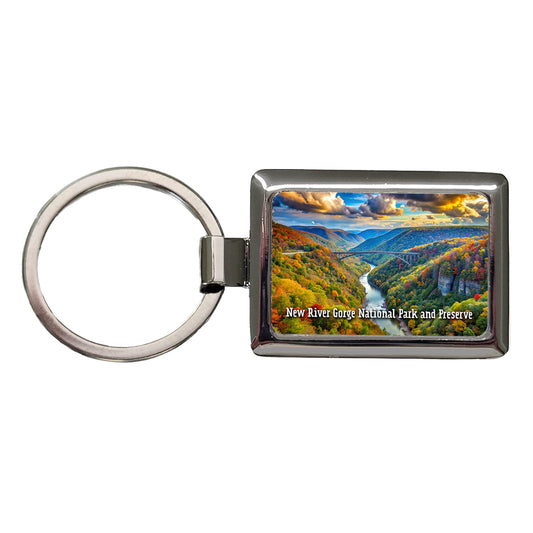 New River Gorge National Park and Preserve West Virginia Rectangle Metal Keychain