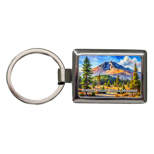 Newberry Volcanic National Monument Oregon Rectangle Metal Keychain