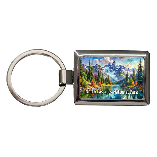 North Cascades National Park Washington Rectangle Metal Keychain