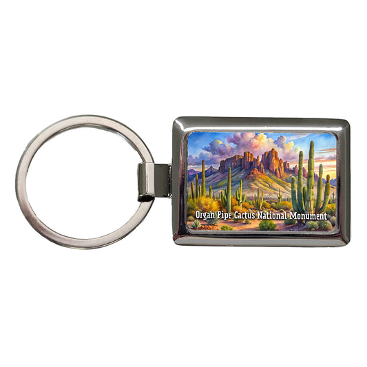 Organ Pipe Cactus National Monument Arizona Rectangle Metal Keychain