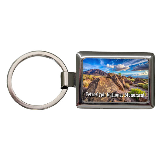 Petroglyph National Monument New Mexico Rectangle Metal Keychain