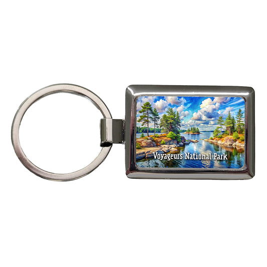 Voyageurs National Park Minnesota Rectangle Metal Keychain