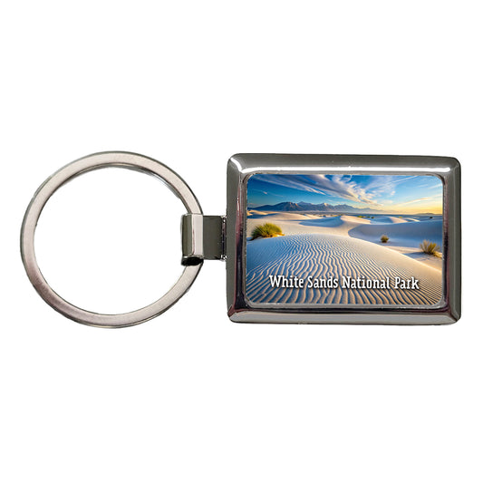 White Sands National Park New Mexico Rectangle Metal Keychain