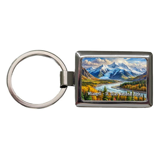Wrangell - St. Elias National Park Alaska Rectangle Metal Keychain