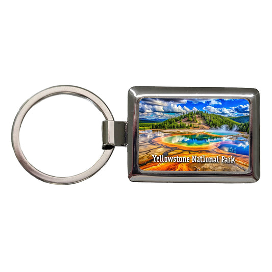 Yellowstone National Park Wyoming Rectangle Metal Keychain