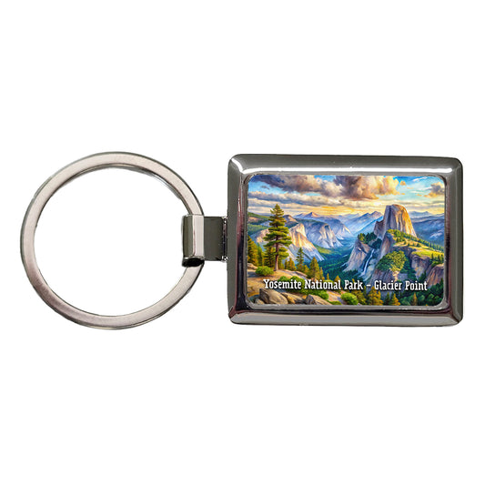 Yosemite National Park Glacier Point Rectangle Metal Keychain