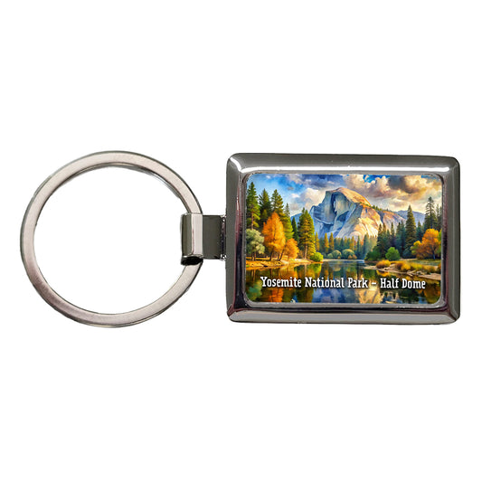 Yosemite National Park Half Dome Rectangle Metal Keychain