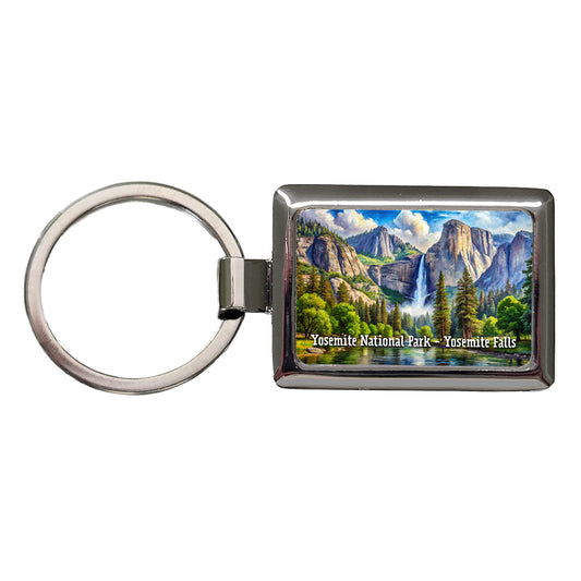 Yosemite National Park Yosemite Falls Rectangle Metal Keychain