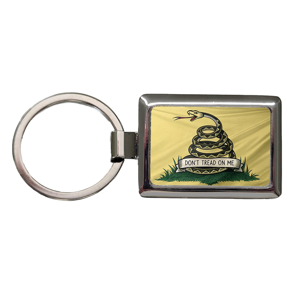 Gadsden Flag Don't Tread On Me Flag Rectangle Metal Keychain