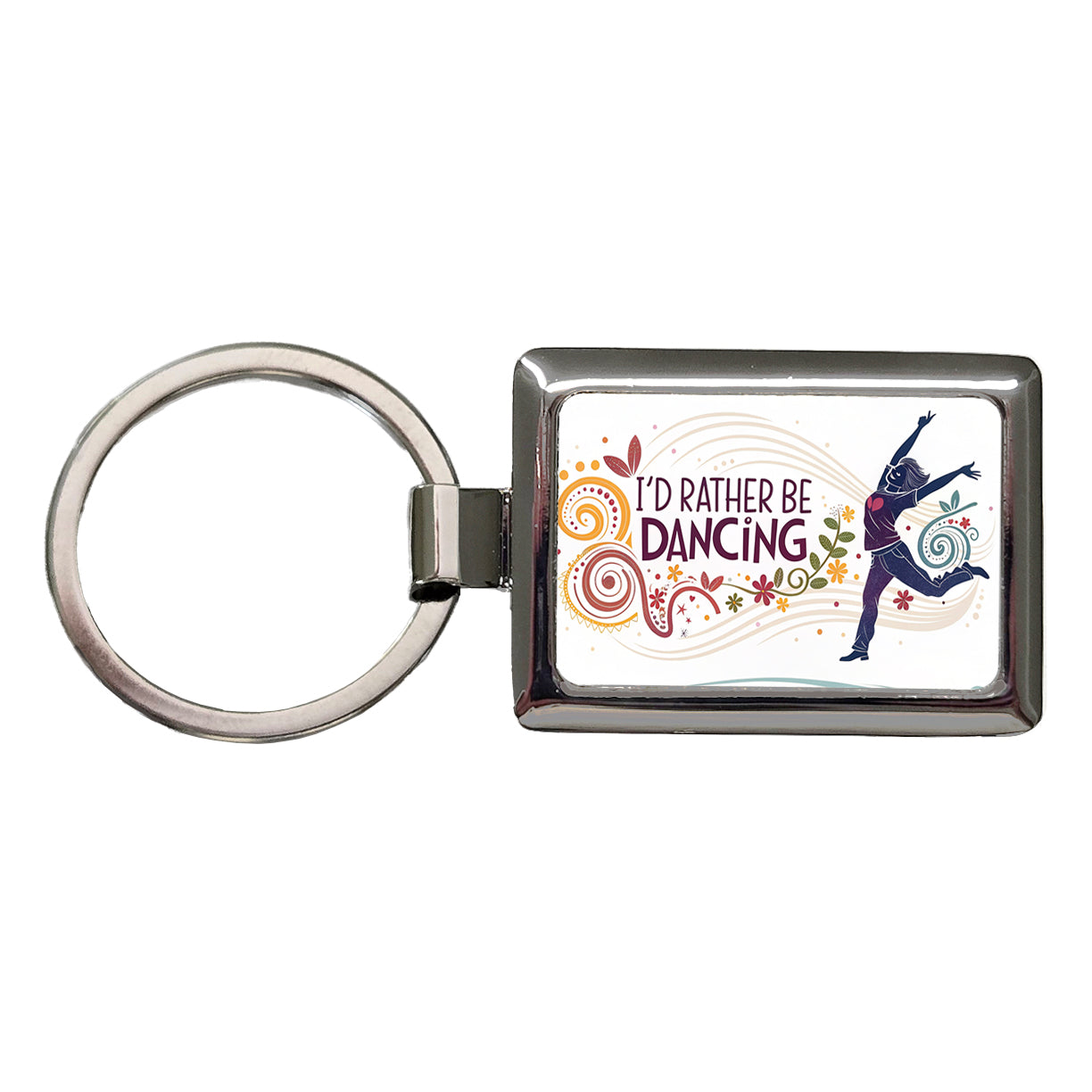 I'd Rather Be Dancing Dancer Rectangle Metal Keychain