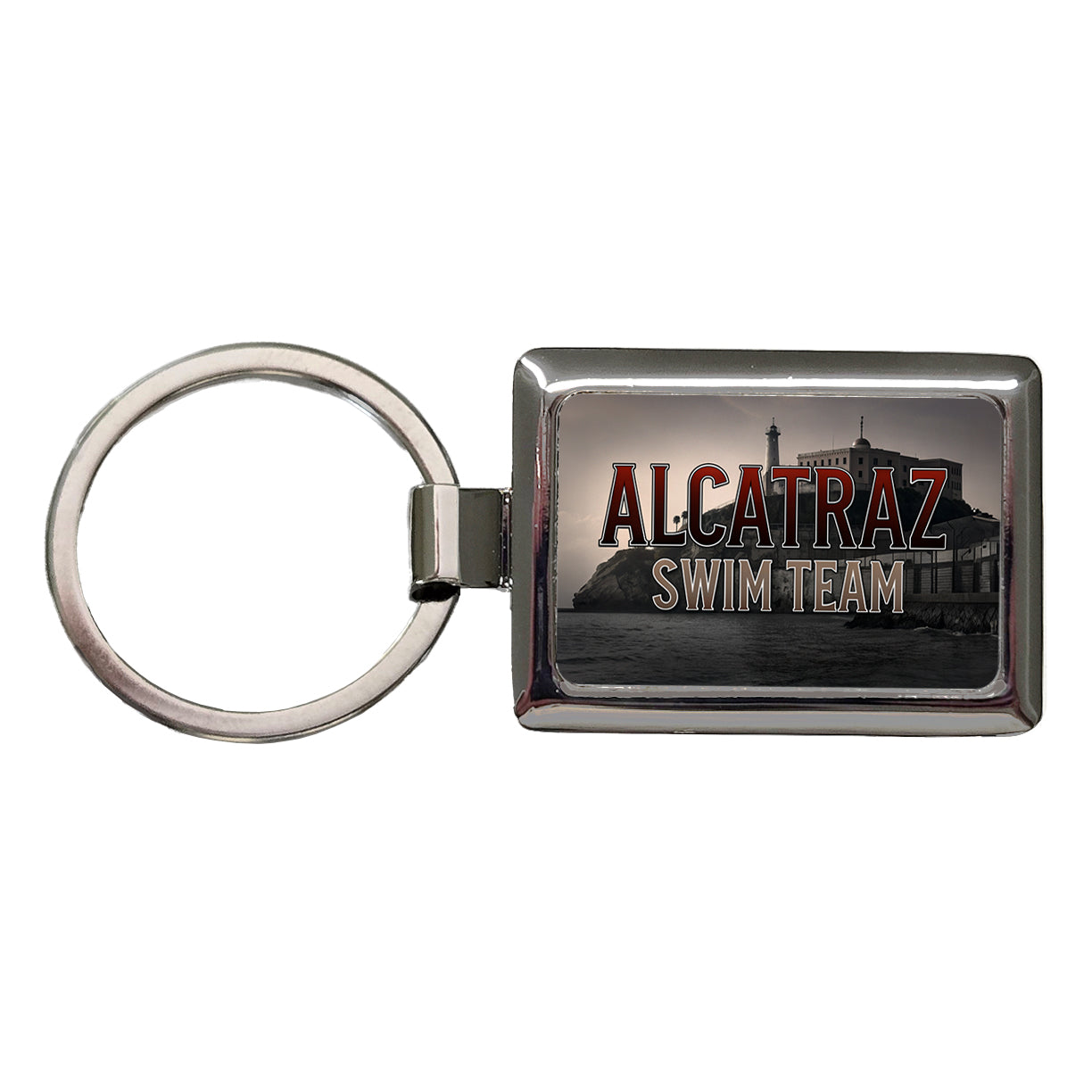 Alcatraz Prison Swim Team Funny Rectangle Metal Keychain