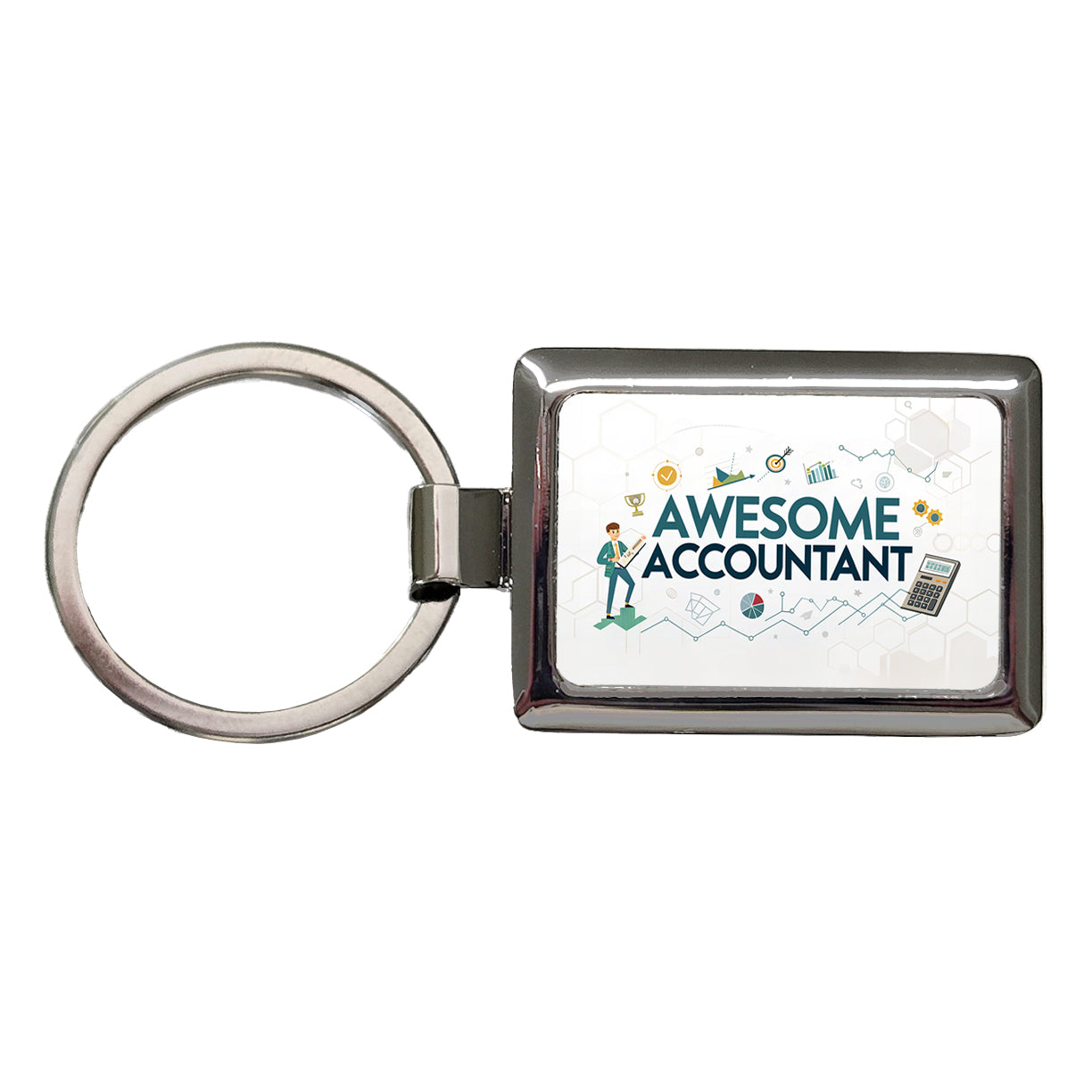 Awesome Accountant Inspirational Rectangle Metal Keychain