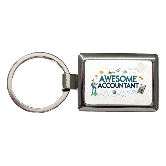Awesome Accountant Inspirational Rectangle Metal Keychain