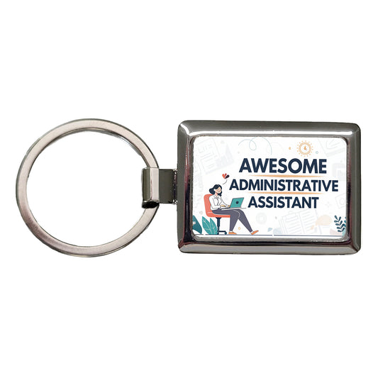 Awesome Administrative Assistant Inspirational Rectangle Metal Keychain