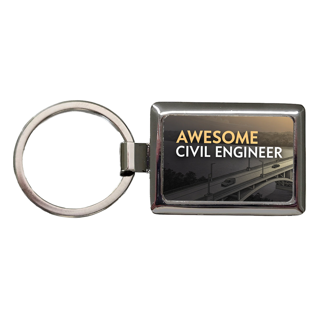 Awesome Civil Engineer Inspirational Rectangle Metal Keychain