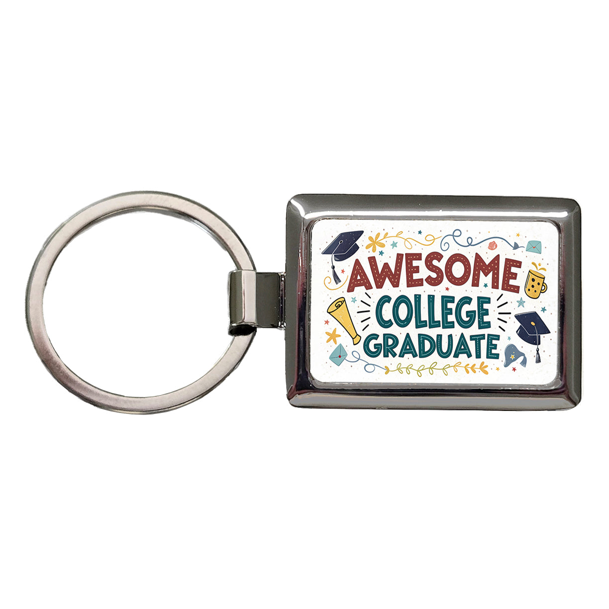 Awesome College Graduate Graduation Inspirational Rectangle Metal Keychain