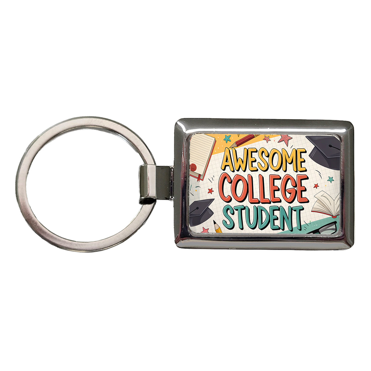 Awesome College Student Graduation Inspirational Rectangle Metal Keychain
