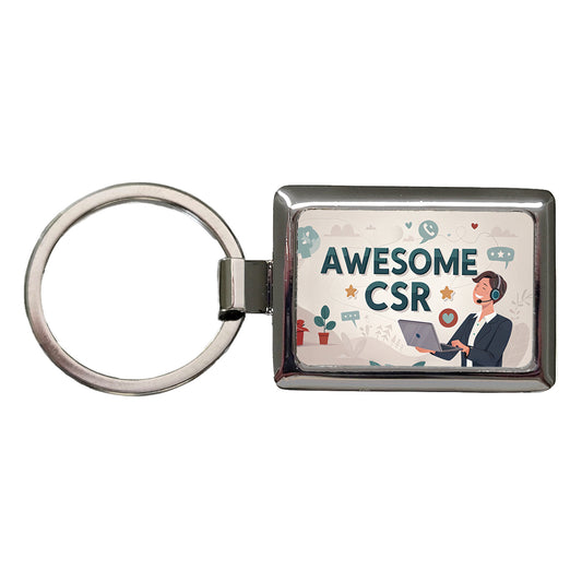 Awesome CSR Customer Service Rep Inspirational Rectangle Metal Keychain