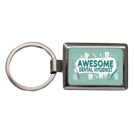 Awesome Dental Hygienist Inspirational Rectangle Metal Keychain
