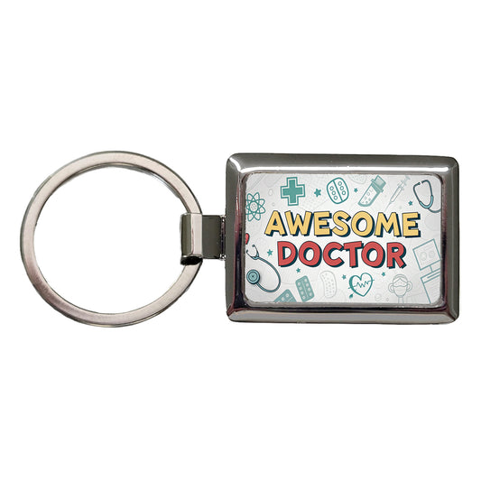 Awesome Doctor MD Inspirational Rectangle Metal Keychain