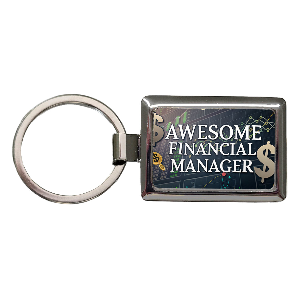 Awesome Financial Money Manager Inspirational Rectangle Metal Keychain