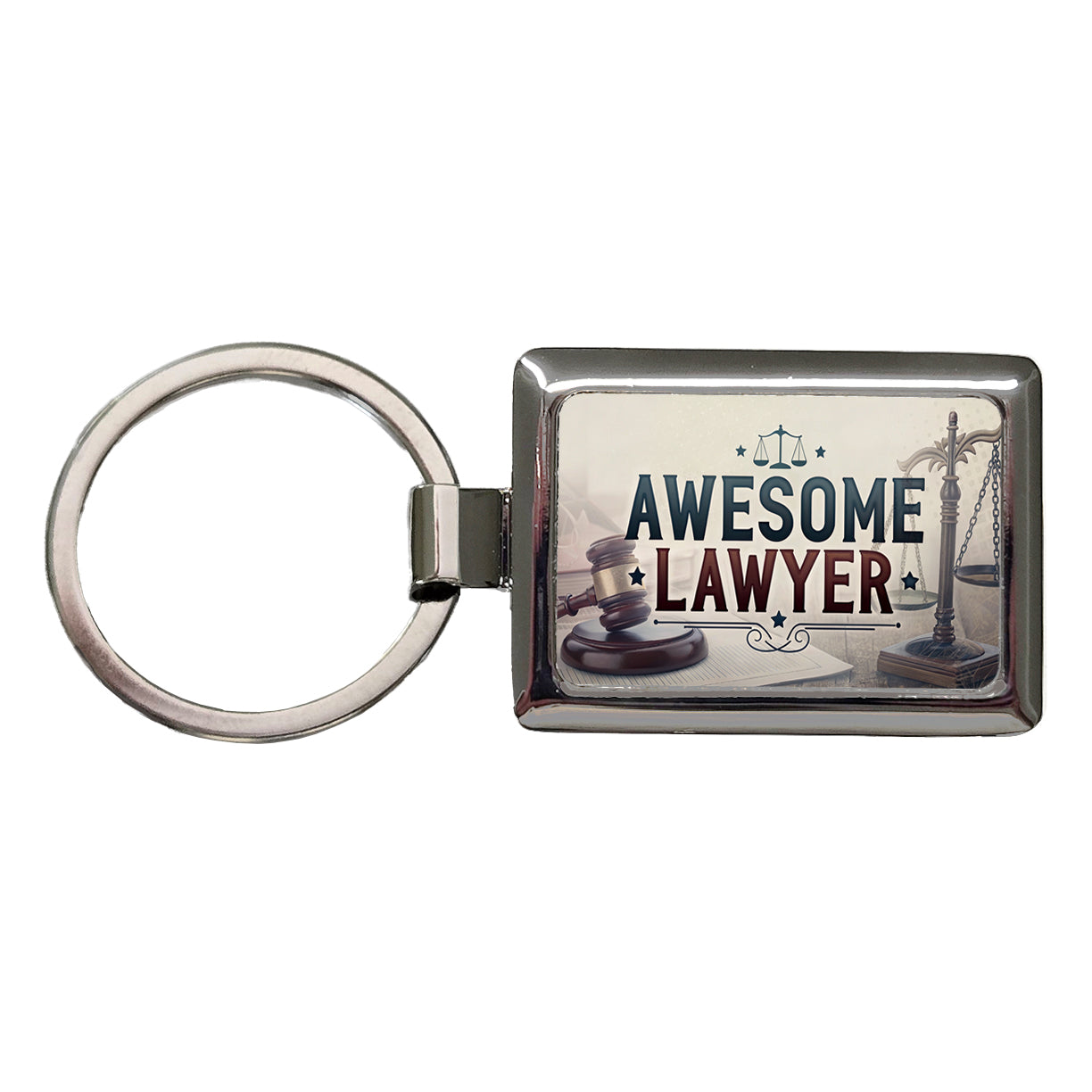 Awesome Lawyer Inspirational Scales of Justice Rectangle Metal Keychain