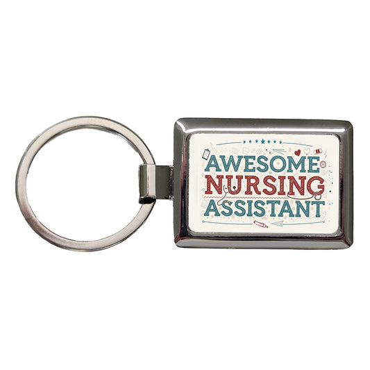 Awesome Nursing Assistant Inspirational Rectangle Metal Keychain