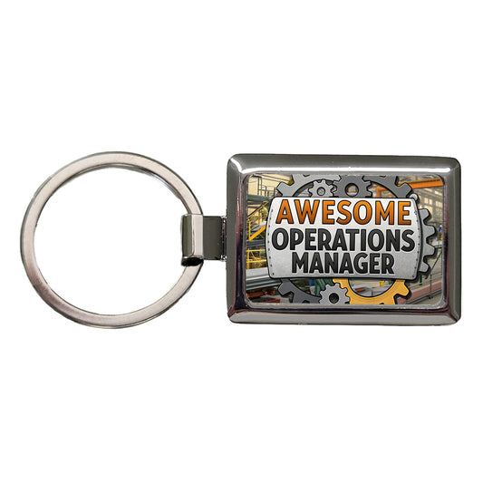 Awesome Operations Manager Factory Manufacturing Inspirational Rectangle Metal Keychain