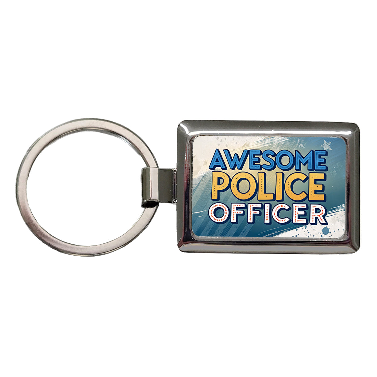 Awesome Police Officer Inspirational Rectangle Metal Keychain