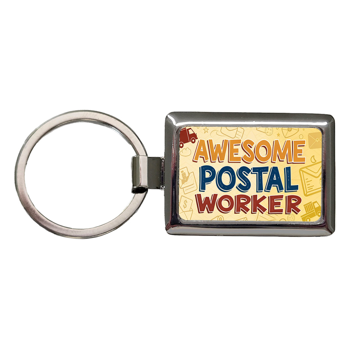 Awesome Postal Worker Inspirational Rectangle Metal Keychain