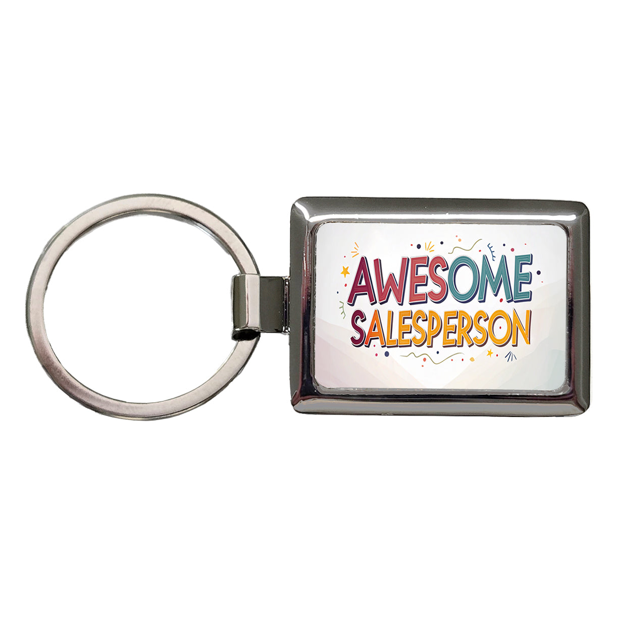Awesome Salesperson Inspirational Rectangle Metal Keychain