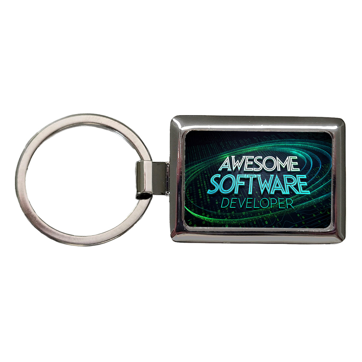 Awesome Software Developer Inspirational Rectangle Metal Keychain