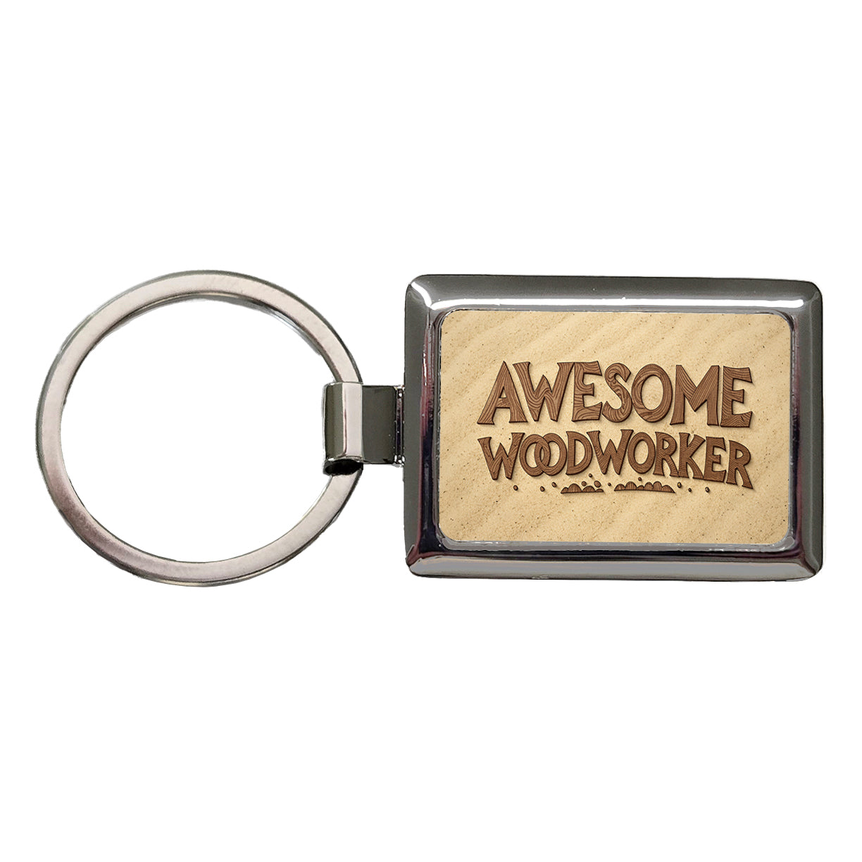 Awesome Woodworker Inspirational Carpenter Rectangle Metal Keychain
