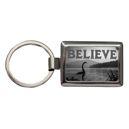 Believe Loch Ness Monster Fantasy Creatures Rectangle Metal Keychain
