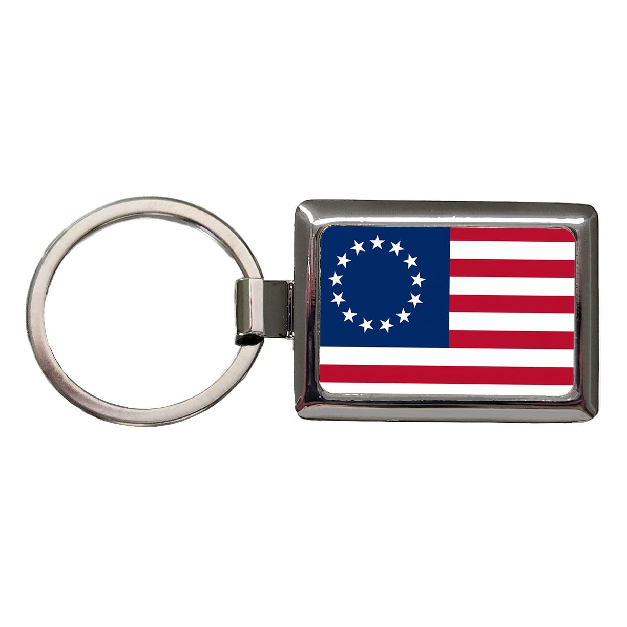 Betsy Ross Flag 13 Colonies Rectangle Metal Keychain