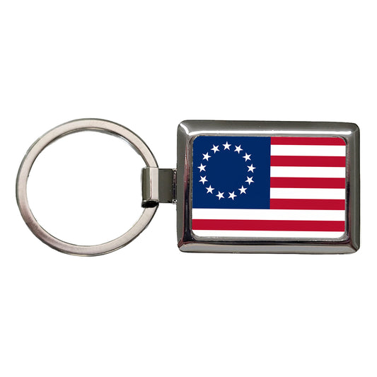 Betsy Ross Flag 13 Colonies Rectangle Metal Keychain
