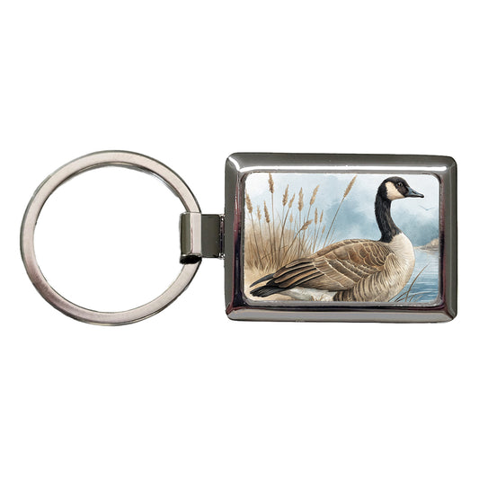 Canada Canadian Goose Illustration Rectangle Metal Keychain