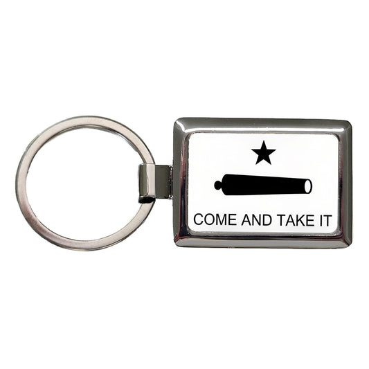 Come And Take It Revolution Texas Cannon Flag Rectangle Metal Keychain