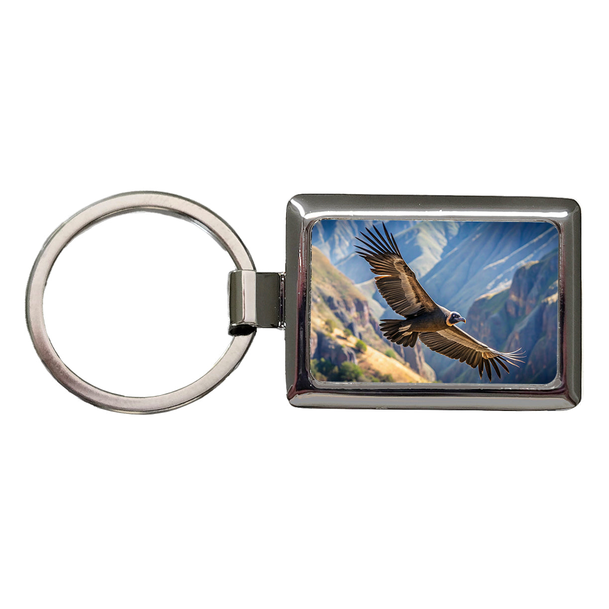 Condor In Flight Photo Rectangle Metal Keychain