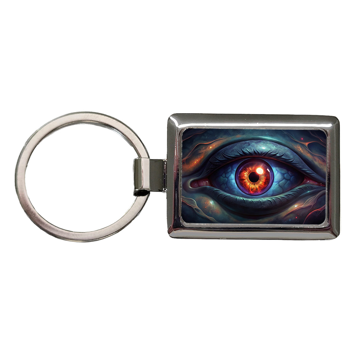 Evil Eye Scary Creepy Rectangle Metal Keychain