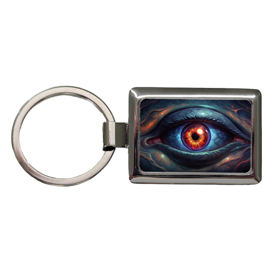 Evil Eye Scary Creepy Rectangle Metal Keychain