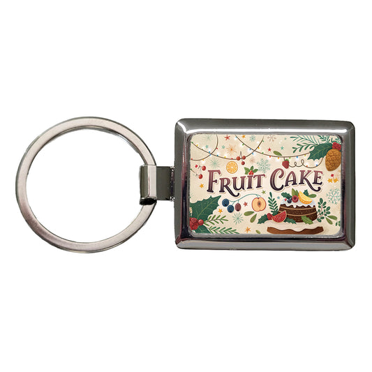 Fruitcake Holiday Fruit Cake Rectangle Metal Keychain