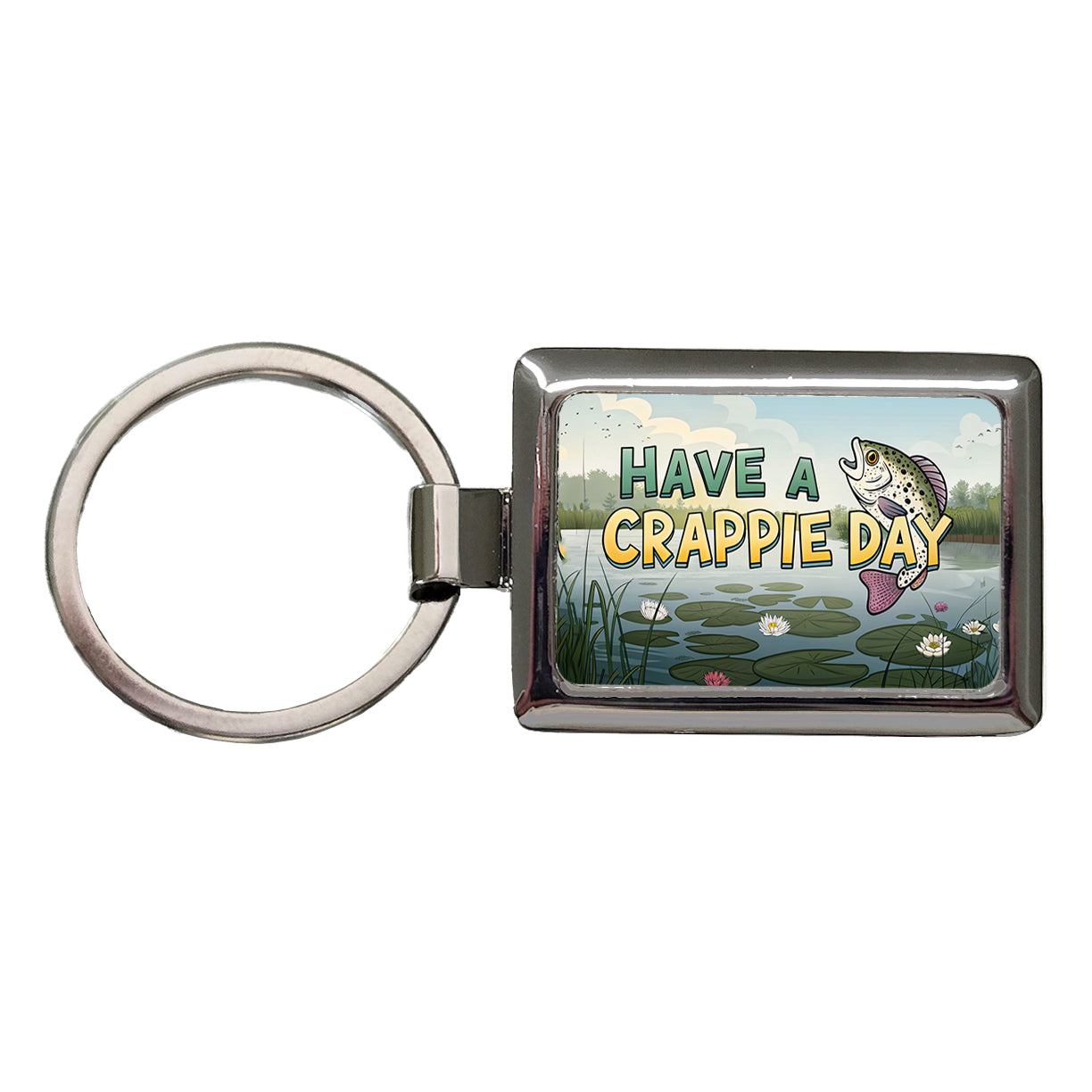 Have A Crappie Crappy Day Fishing Funny Rectangle Metal Keychain