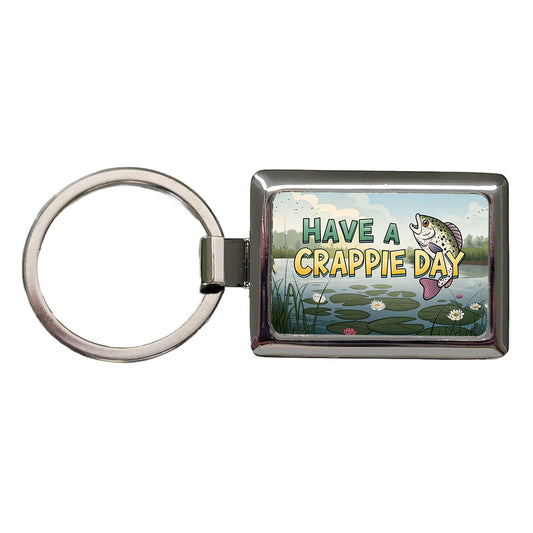 Have A Crappie Crappy Day Fishing Funny Rectangle Metal Keychain