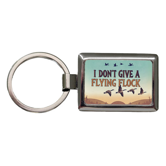 I Don't Give A Flying Flock Funny Saying Rectangle Metal Keychain